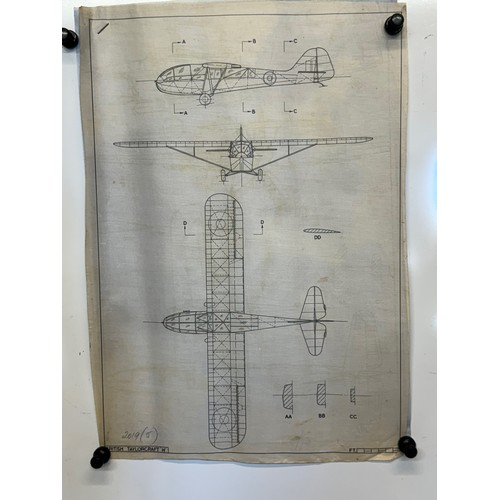 467 - A collection of printed plan drawings of WWII era aircraft on linen from a variety of countries, a B... 