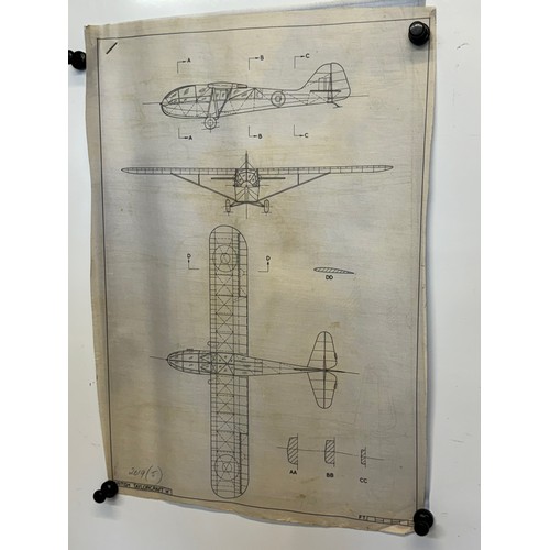 467 - A collection of printed plan drawings of WWII era aircraft on linen from a variety of countries, a B... 