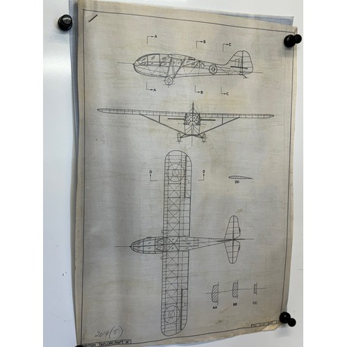 467 - A collection of printed plan drawings of WWII era aircraft on linen from a variety of countries, a B... 