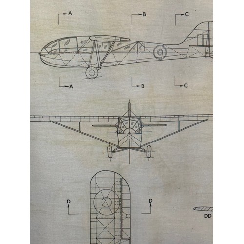 467 - A collection of printed plan drawings of WWII era aircraft on linen from a variety of countries, a B... 