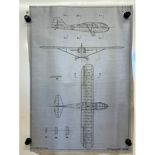 467 - A collection of printed plan drawings of WWII era aircraft on linen from a variety of countries, a B... 