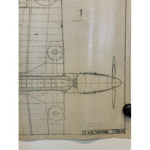 468 - A collection of printed plan drawings of WWII era aircraft on linen from a variety of countries, a F... 