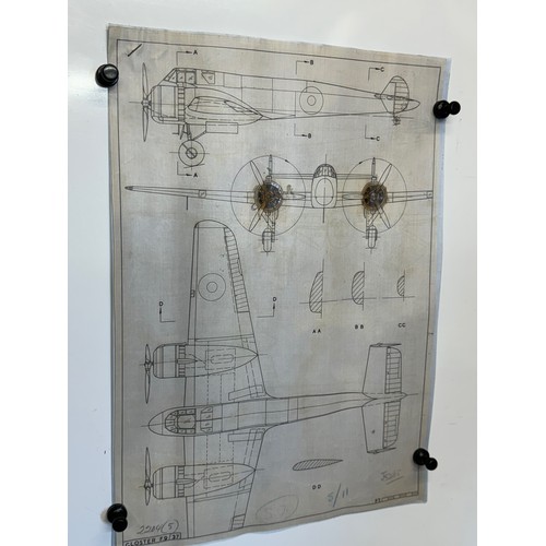 469 - A collection of printed plan drawings of WWII era aircraft on linen from a variety of countries, a G... 