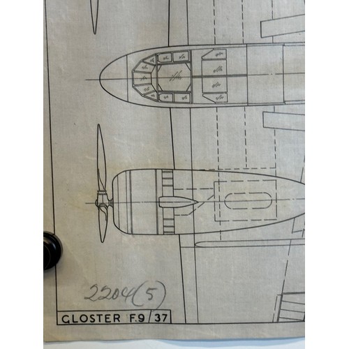 469 - A collection of printed plan drawings of WWII era aircraft on linen from a variety of countries, a G... 