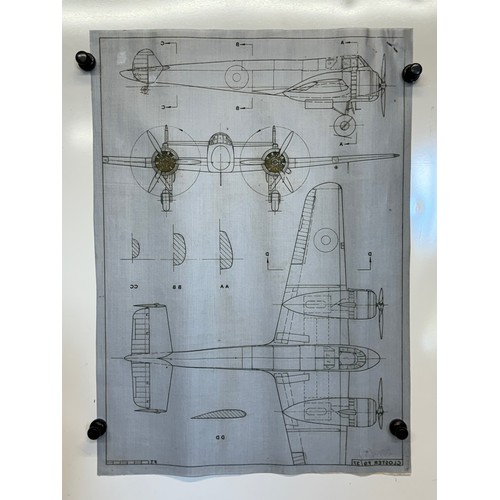 469 - A collection of printed plan drawings of WWII era aircraft on linen from a variety of countries, a G... 