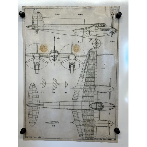 470 - A collection of printed plan drawings of WWII era aircraft on linen from a variety of countries, a D... 