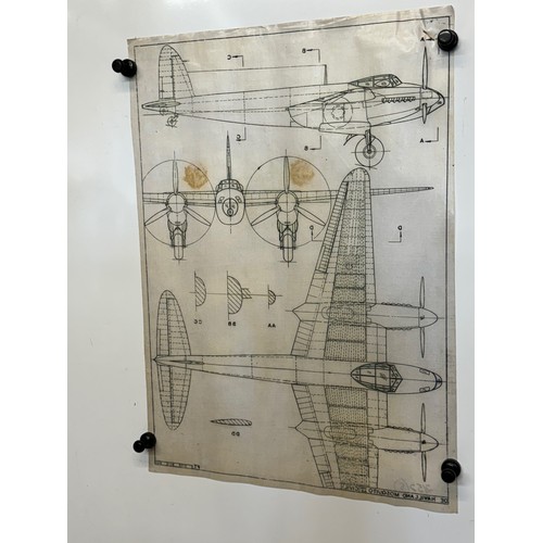 470 - A collection of printed plan drawings of WWII era aircraft on linen from a variety of countries, a D... 