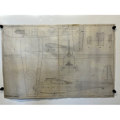 472 - A collection of printed plan drawings of WWII era aircraft on linen from a variety of countries, a G... 