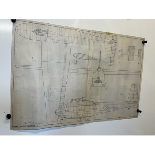 472 - A collection of printed plan drawings of WWII era aircraft on linen from a variety of countries, a G... 