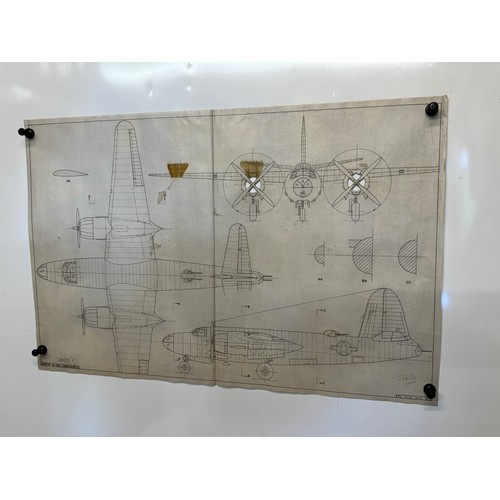 473 - A collection of printed plan drawings of WWII era aircraft on linen from a variety of countries, a M... 