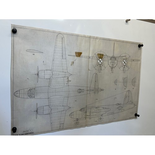 473 - A collection of printed plan drawings of WWII era aircraft on linen from a variety of countries, a M... 