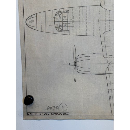 473 - A collection of printed plan drawings of WWII era aircraft on linen from a variety of countries, a M... 