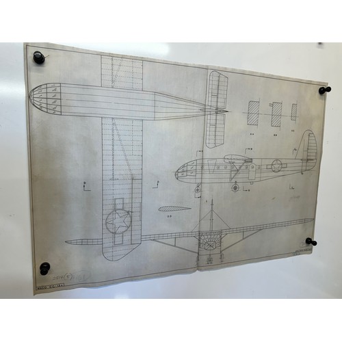 474 - A collection of printed plan drawings of WWII era aircraft on linen from a variety of countries, a W... 