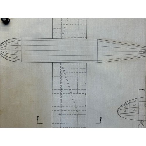 474 - A collection of printed plan drawings of WWII era aircraft on linen from a variety of countries, a W... 