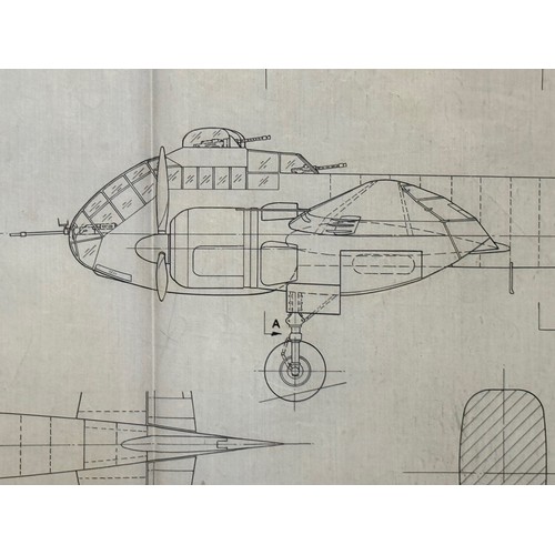 476 - A collection of printed plan drawings of WWII era aircraft on linen from a variety of countries, a J... 