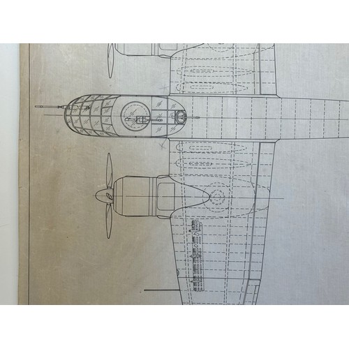 476 - A collection of printed plan drawings of WWII era aircraft on linen from a variety of countries, a J... 