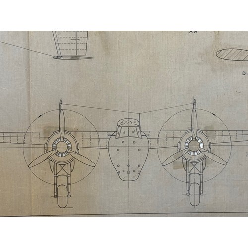 477 - A collection of printed plan drawings of WWII era aircraft on linen from a variety of countries, a D... 