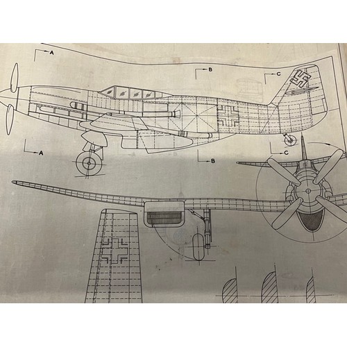 478 - Militaria, WWII, Aeronautical Aviation interest Plan drawings on linen of German air force Blohm & V... 