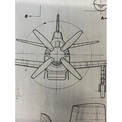 480 - Militaria, WWII, Aeronautical Aviation interest Plan drawings on linen of Australian Air Force Commo... 