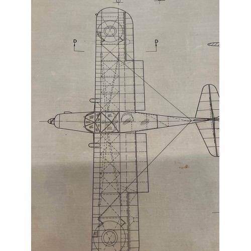 487 - Militaria, WWII, Aeronautical Aviation interest Plan drawings on linen of a Auster VI AOP, 2 off 28 ... 