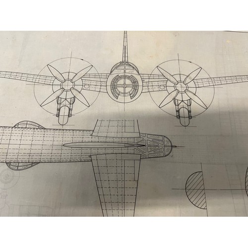 488 - Militaria, WWII, Aeronautical Aviation interest Plan drawings on linen of a Mitsubishi Ki-67 Peggy I... 