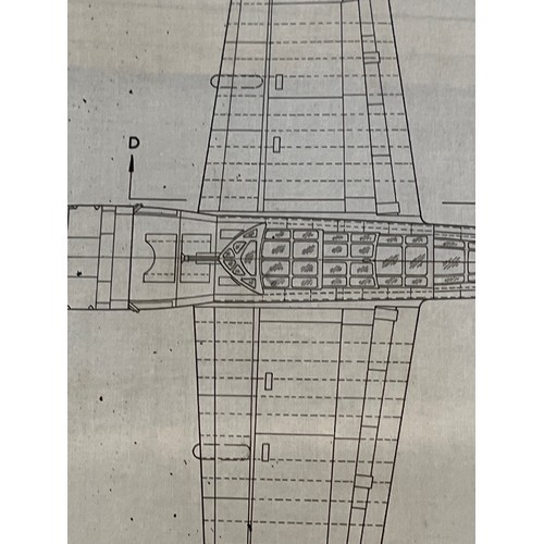 491 - Militaria, WWII, Aeronautical Aviation interest Plan drawings on linen of a Yokosuka Judy 33, 1 off ... 