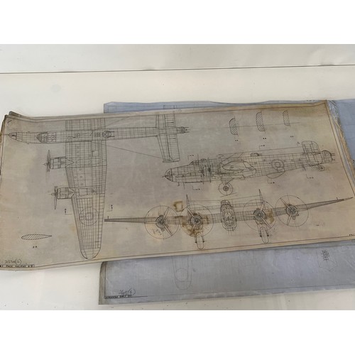 493 - Militaria, WWII, Aeronautical Aviation interest Plan drawings on linen of a Hadley Page Halifax B VI... 