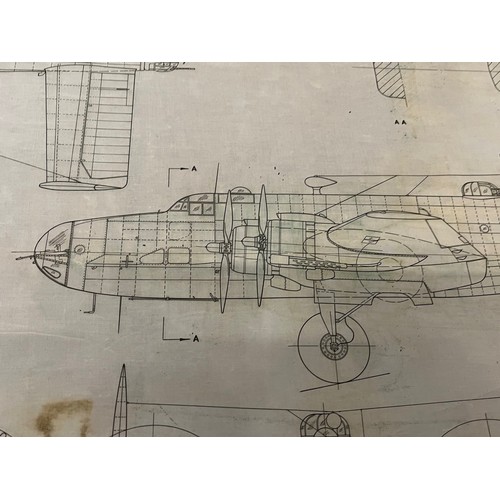 493 - Militaria, WWII, Aeronautical Aviation interest Plan drawings on linen of a Hadley Page Halifax B VI... 