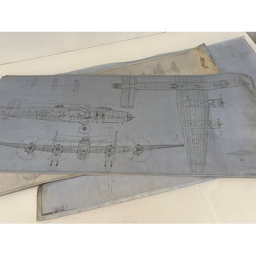 493 - Militaria, WWII, Aeronautical Aviation interest Plan drawings on linen of a Hadley Page Halifax B VI... 