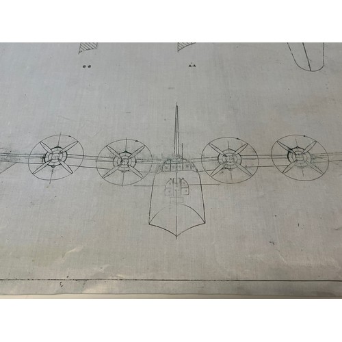 494 - Militaria, WWII, Aeronautical Aviation interest Plan drawings on linen of a Kawanishi Emily 2-2, 2 o... 