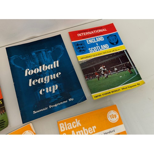 35 - Football programmes 1960’s - 70’s Man United, Liverpool, England Spurs etc. 22 in all.

This lot is ... 