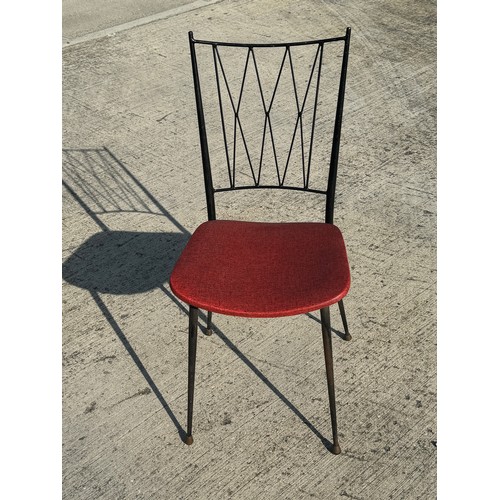 68 - Mid Century designer furniture, steel framed chair with upholstered seat.

This lot is collection on... 