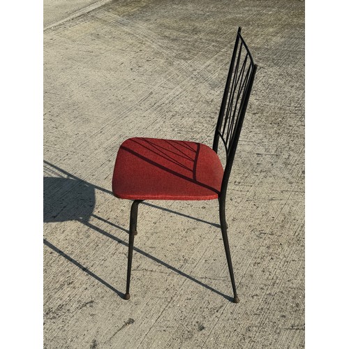 68 - Mid Century designer furniture, steel framed chair with upholstered seat.

This lot is collection on... 