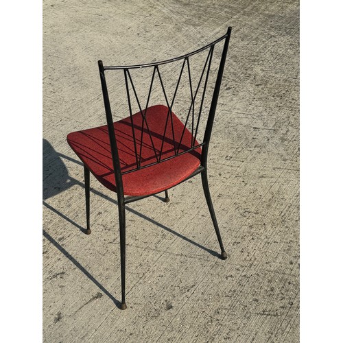 68 - Mid Century designer furniture, steel framed chair with upholstered seat.

This lot is collection on... 