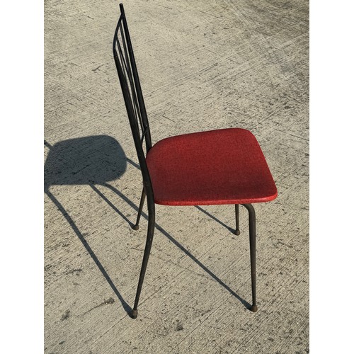 68 - Mid Century designer furniture, steel framed chair with upholstered seat.

This lot is collection on... 