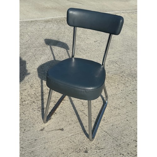 69 - Mid Century industrial furniture, a pair of upholstered chair with chrome plated frames.

This lot i... 