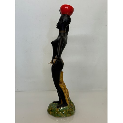 77 - Decorative figurine of a naked black female with a bowl balanced on her head. 45 cm tall.

This lot ... 