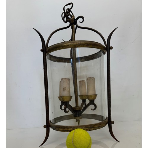 84 - Early C20th century hall light, 22 cm diametwer x 44 cm tall.

This lot is available for in-house sh... 