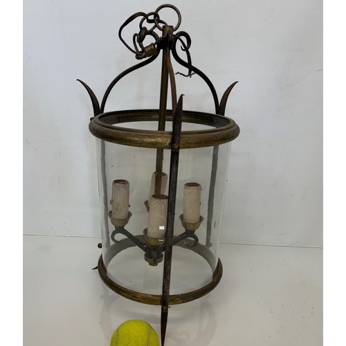 84 - Early C20th century hall light, 22 cm diametwer x 44 cm tall.

This lot is available for in-house sh... 