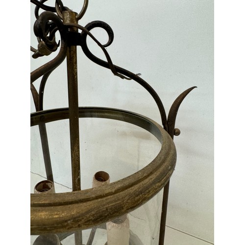 84 - Early C20th century hall light, 22 cm diametwer x 44 cm tall.

This lot is available for in-house sh... 