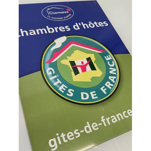 89 - French sign for Chambres d’hotes and Gites de France accommodation, 52 cm x 39 cm.

This lot is avai... 