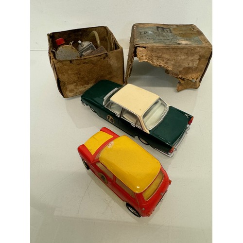 93 - Scalectrix cars and Model petrol engine, a Mini and a Ford Zephyr models toy, and an ED Diesel 2.46c... 