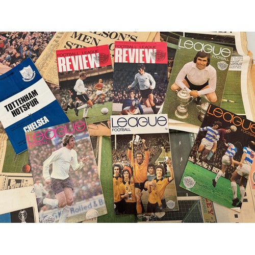 94 - Football ephemera ,a programme some league reviews and special edition newspapers, Arsenal, Spurs Ch... 