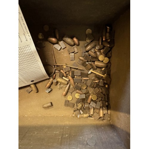 98 - Two military wooden Ammunition / instrument crates targets cases and clips etc.

This lot is availab... 