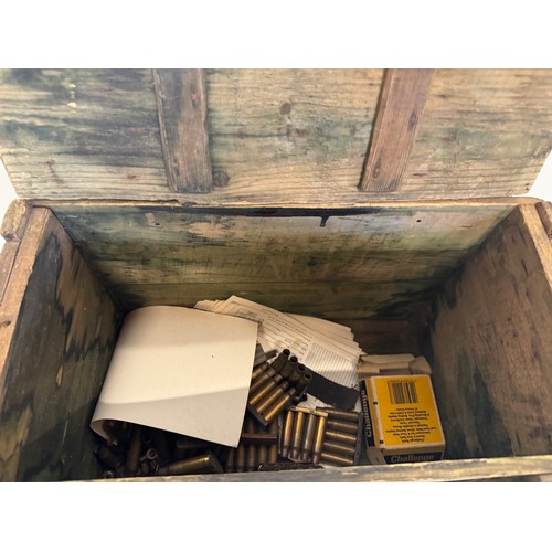 98 - Two military wooden Ammunition / instrument crates targets cases and clips etc.

This lot is availab... 