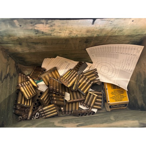 98 - Two military wooden Ammunition / instrument crates targets cases and clips etc.

This lot is availab... 