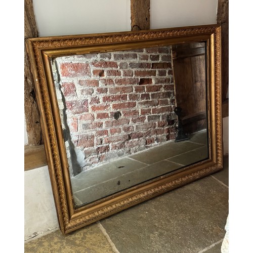 246 - Gilt framed wall mirror of large proportions, some nice aging marks to the silvering as shown, this ... 