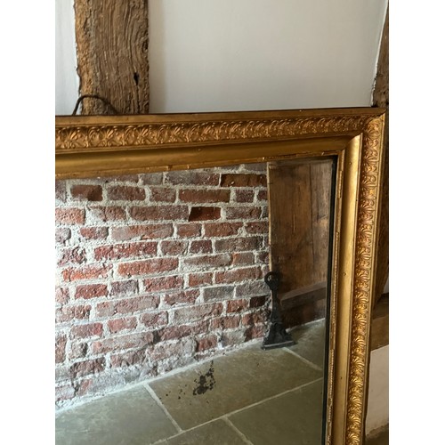 246 - Gilt framed wall mirror of large proportions, some nice aging marks to the silvering as shown, this ... 