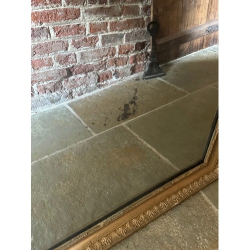 246 - Gilt framed wall mirror of large proportions, some nice aging marks to the silvering as shown, this ... 