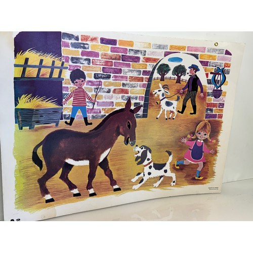 249 - Ephemera, a 1965 dated educational poster, an illustration of a farmyard scene, 74 cm x 54 cm.

This... 